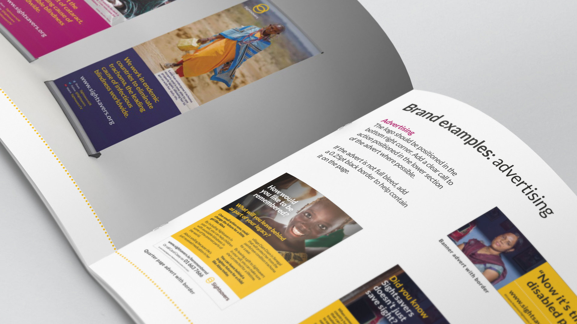 Close up image of the guidleines showing advertising design approach