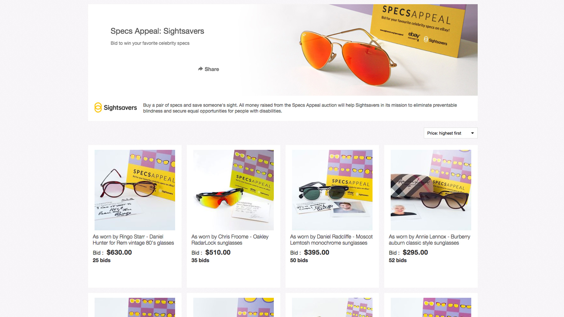eBay webpage