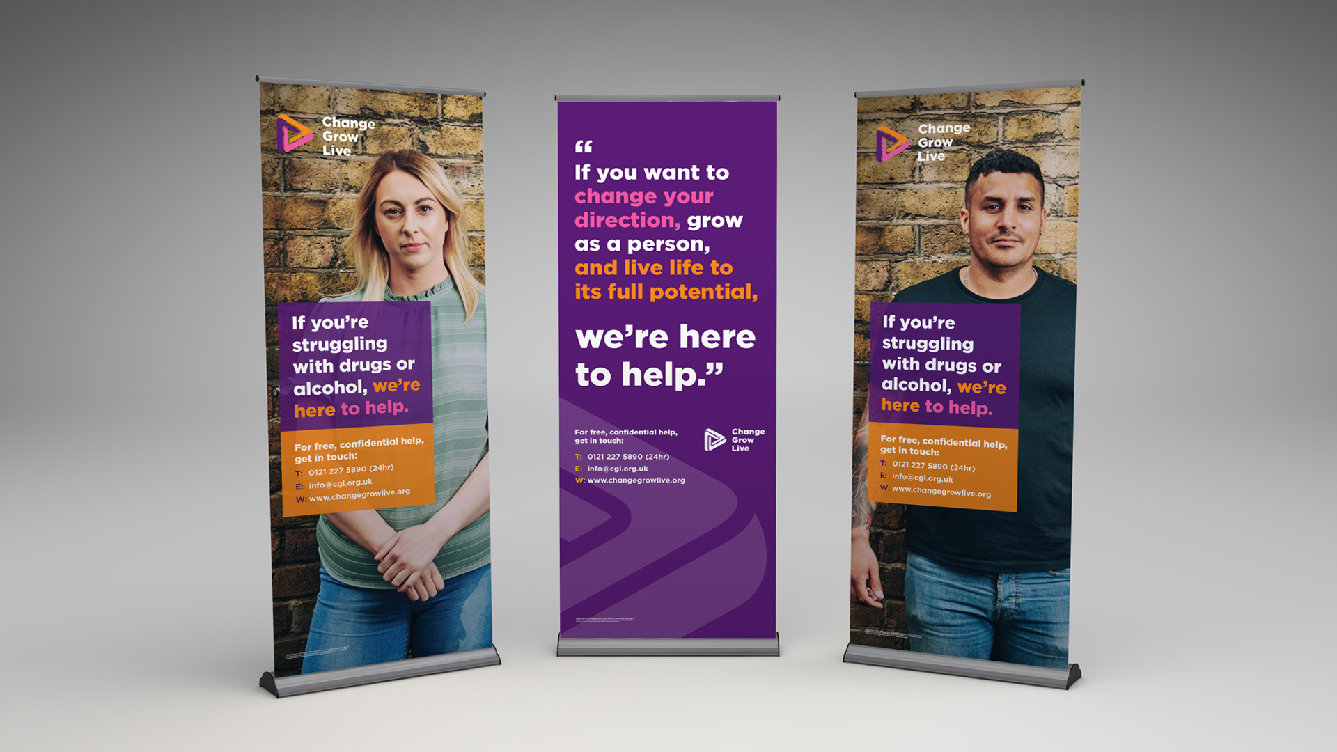 3 pull-up banners 