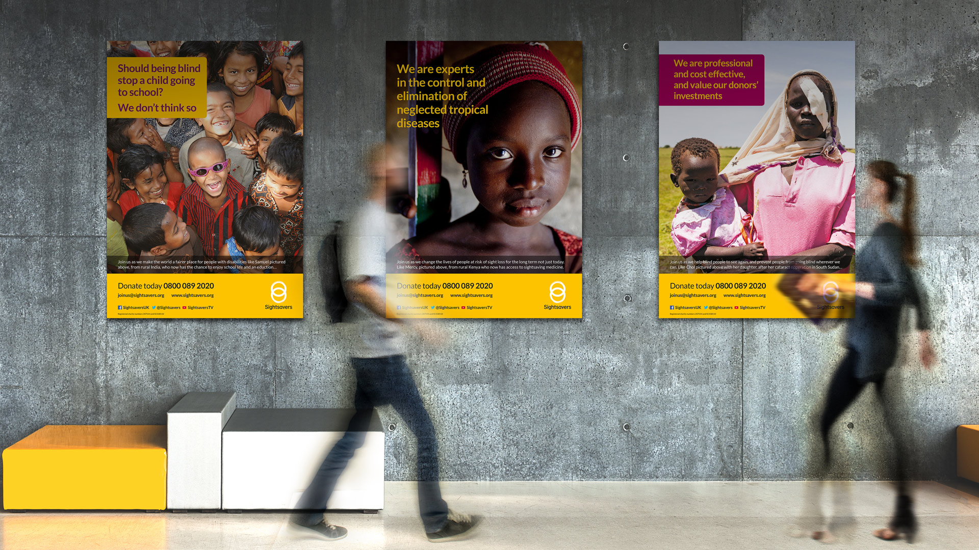 Mockup of posters designs in situ