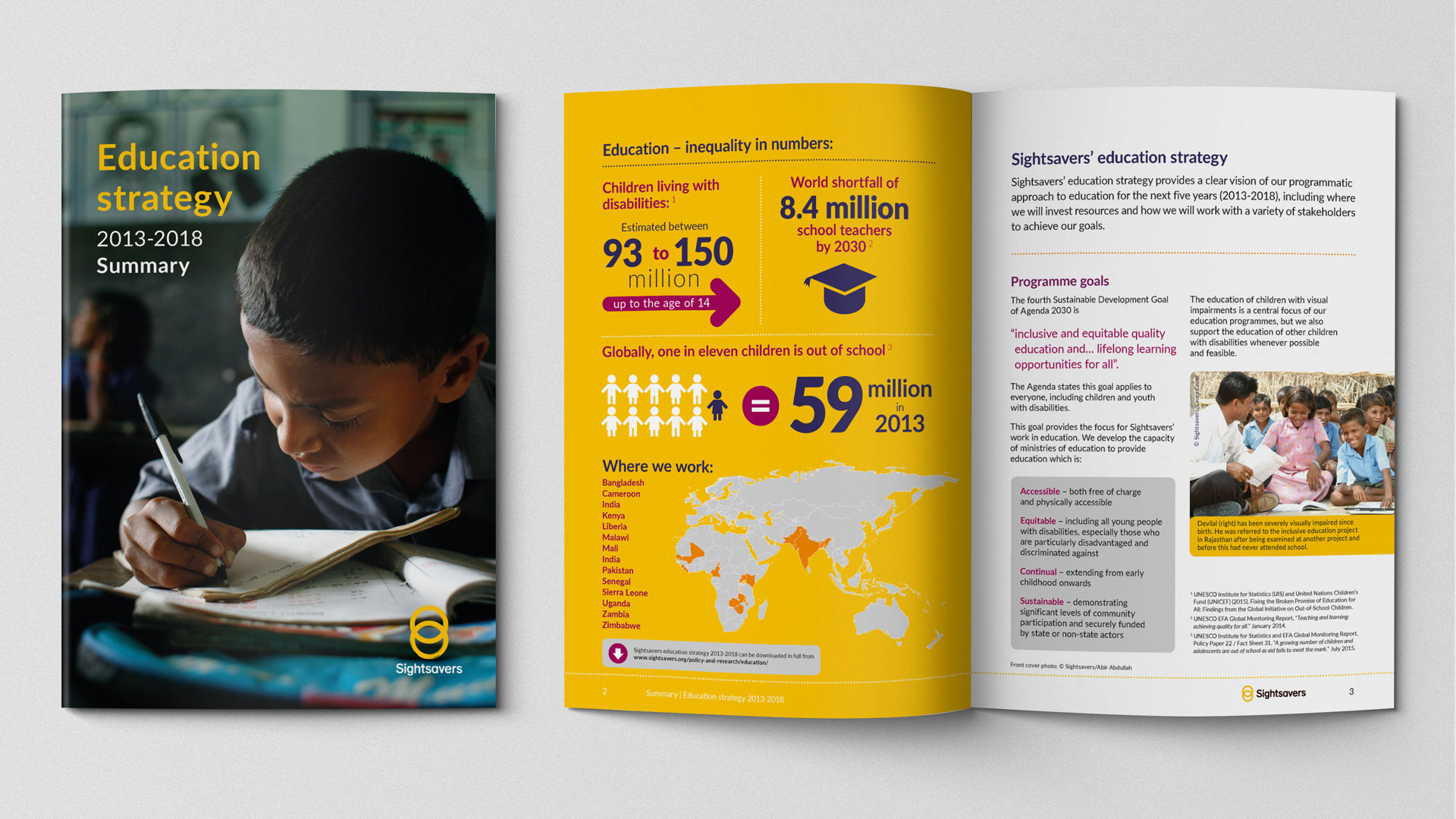 Image of an A4 brochure of the education strategy report design